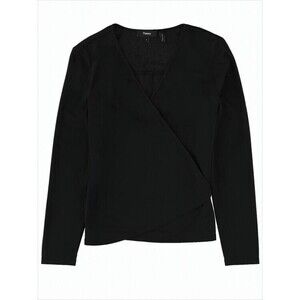 Theory V-Neck Long-Sleeved Wrap Top With Tie Detail - NWT